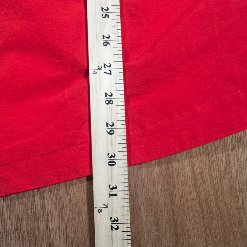 Ellos Anorak Rain Jacket Women 16 Red Hooded Striped Lining Zip Front Utility - Picture 8 of 12